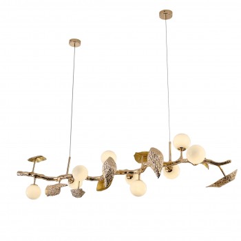 Champain Modern Dining Table with Chandelier 150 cm
