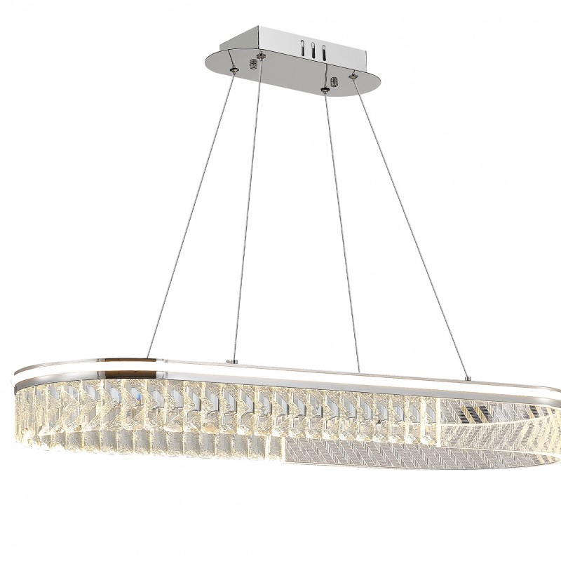 Fiona Modern Dining Table with LED Chandelier 90cm