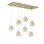 Glowber Modern LED Chandelier, 7-Light Row, Amber