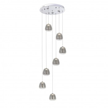 Glowber Modern LED Avize 7'li Füme
