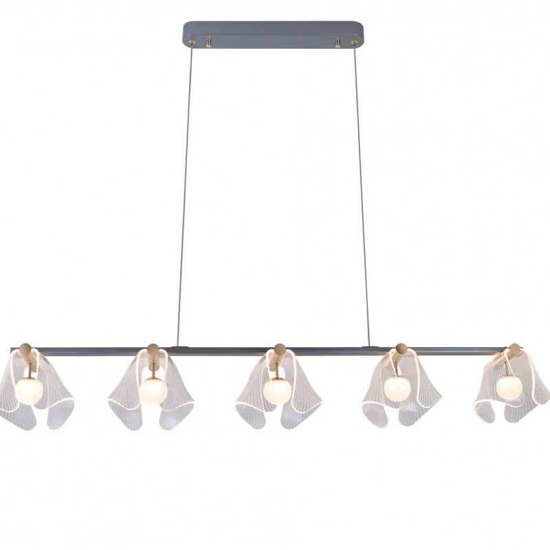 Lavida Modern LED Chandelier, 5-Light Row