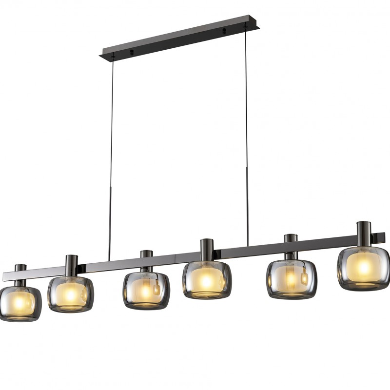 Lucas Modern LED Avize 6'lı Sıralı Platin