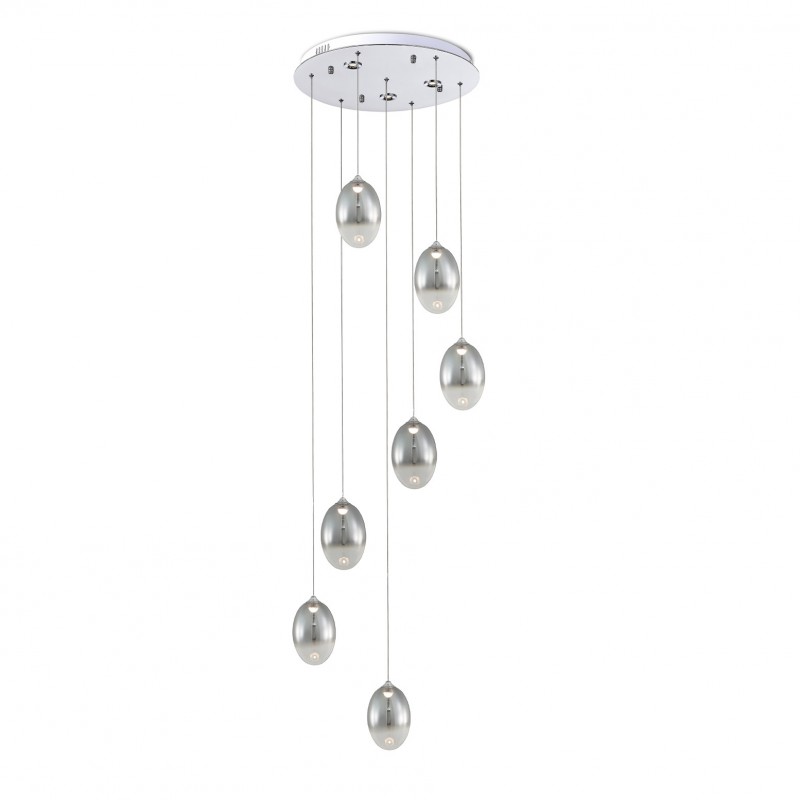 Luminber Modern LED Chandelier, 7-Light Smoked