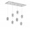 Luminber Modern LED Chandelier, 7-Light Row, Smoked Color.