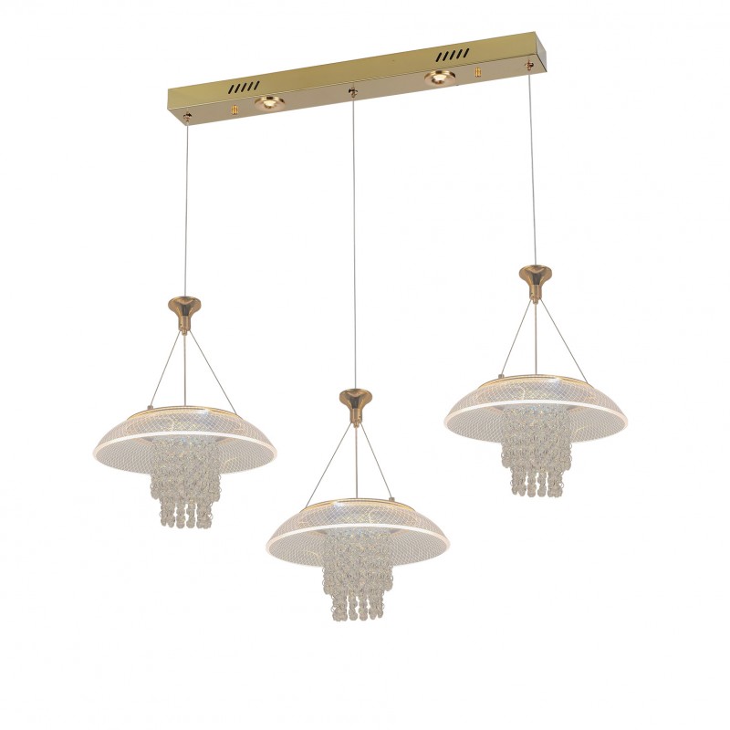 Marina Modern LED Chandelier, 3-Light Row