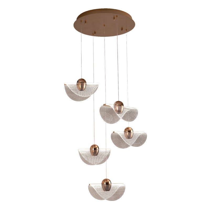 Taco Modern LED Chandelier, 5-Light Set