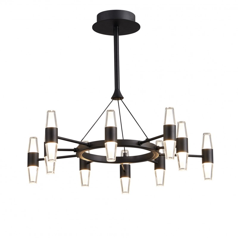 Tyla Modern LED Chandelier, 10 Lights, Black