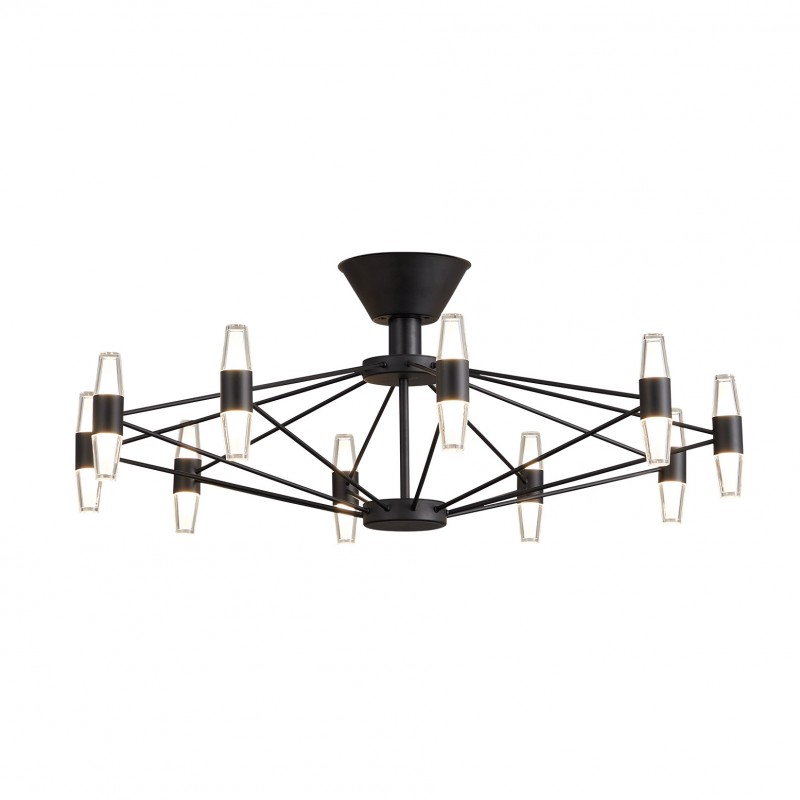 Tyla Modern LED Ceiling Light, 10-Piece Set Black