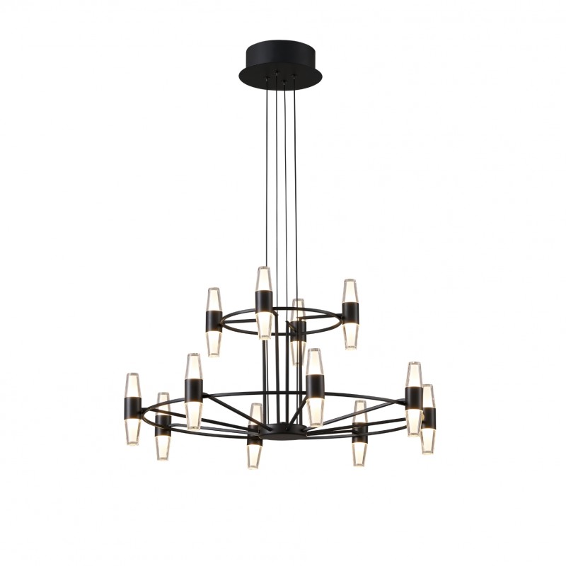 Tyla Modern LED Avize 15'li Siyah