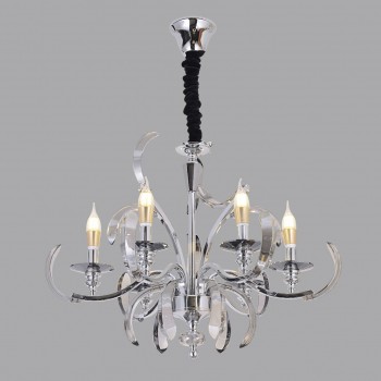 Matilda Crystal Classic Chandelier, 6-Light Chrome