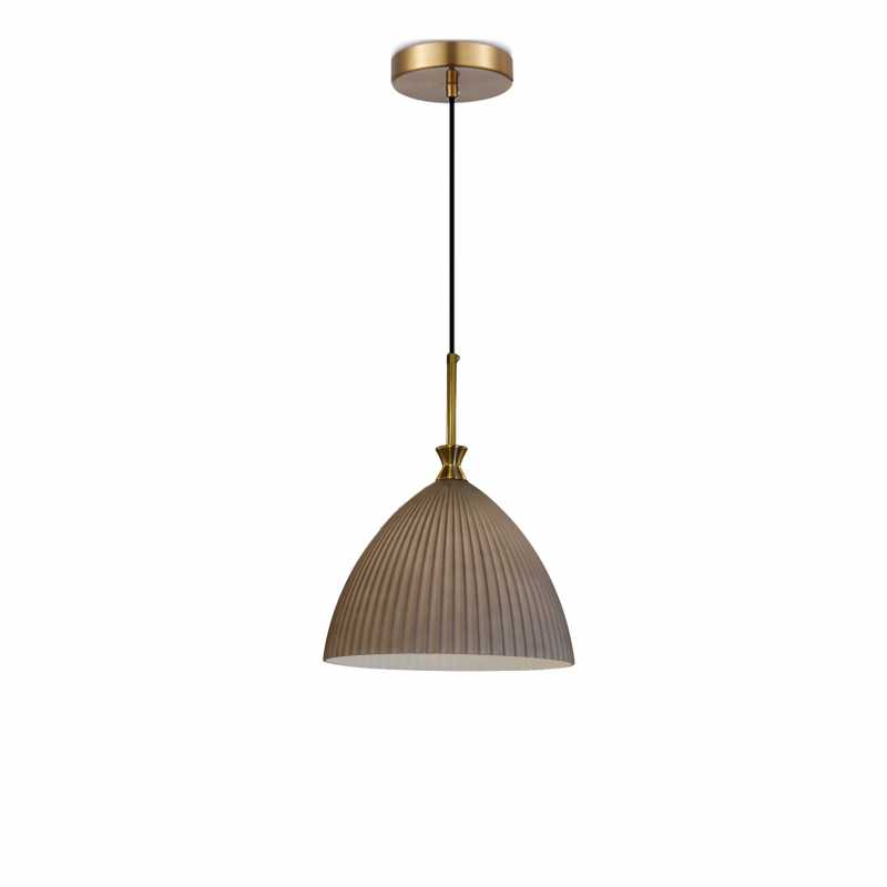 Eleanor Vintage Grey Glass Pendant Lamp, Model B
