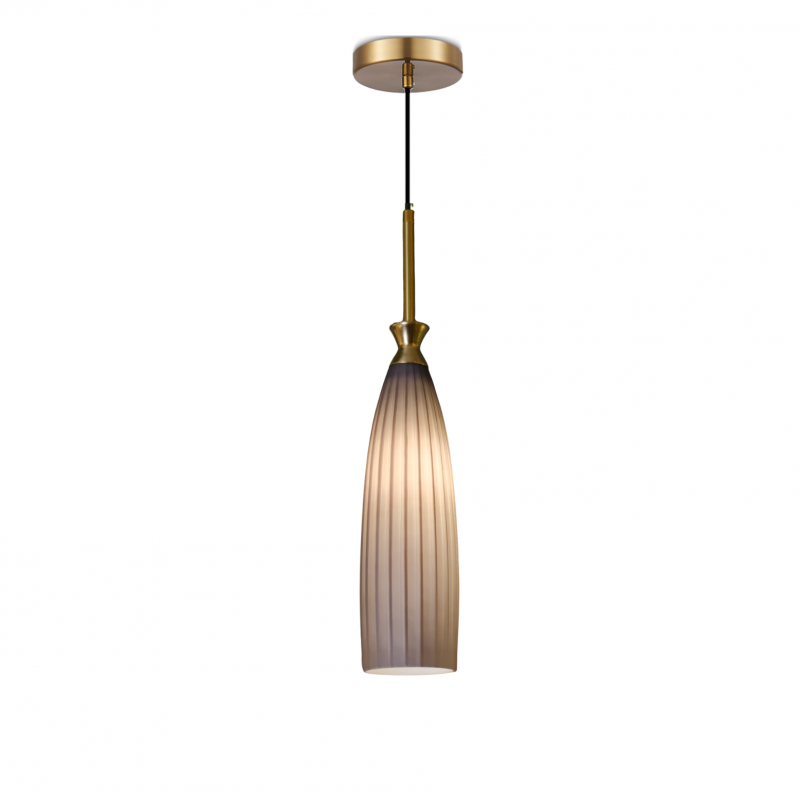 Eleanor Vintage Grey Glass Pendant Lamp, Model C