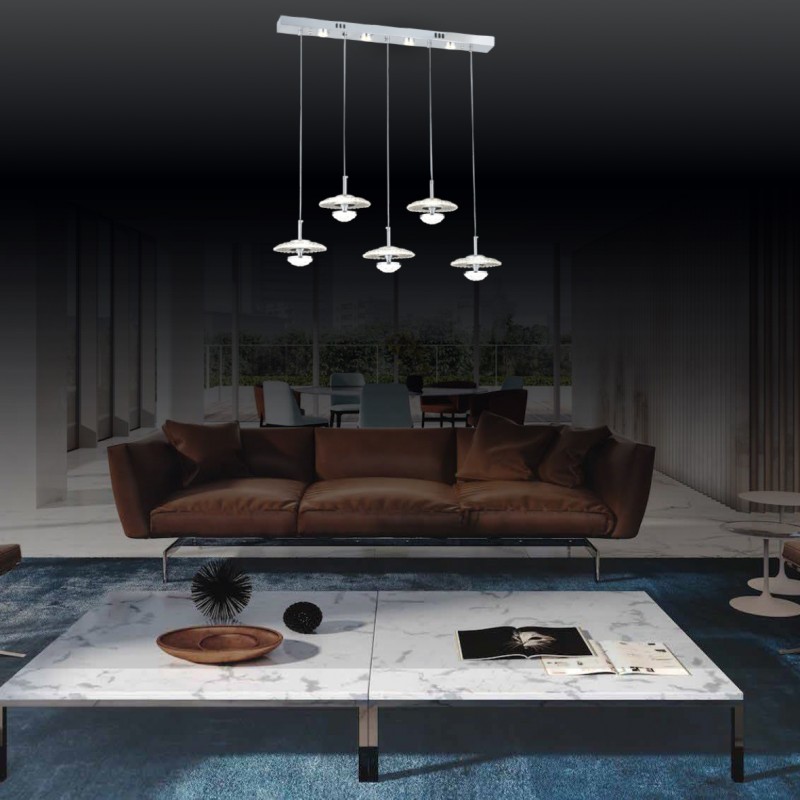 Anton Dining Table Gold Chandelier