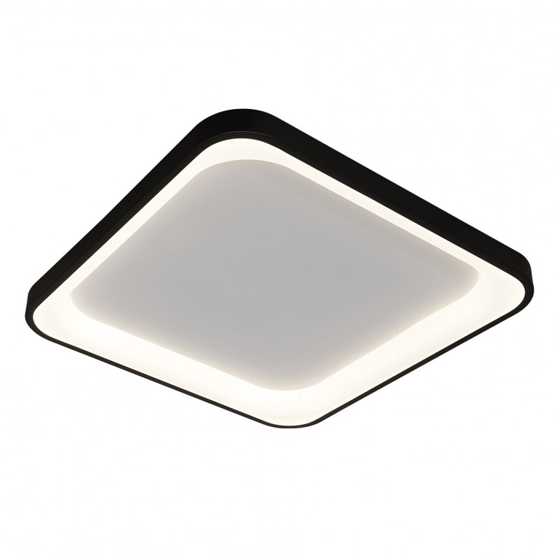 Semi-Square Modern LED Ceiling Light, 50 cm, Black
