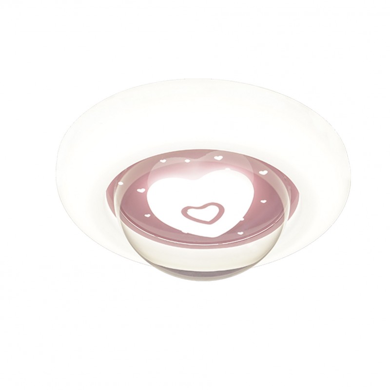 Heart-shaped Children's LED Ceiling Light Pink Dome