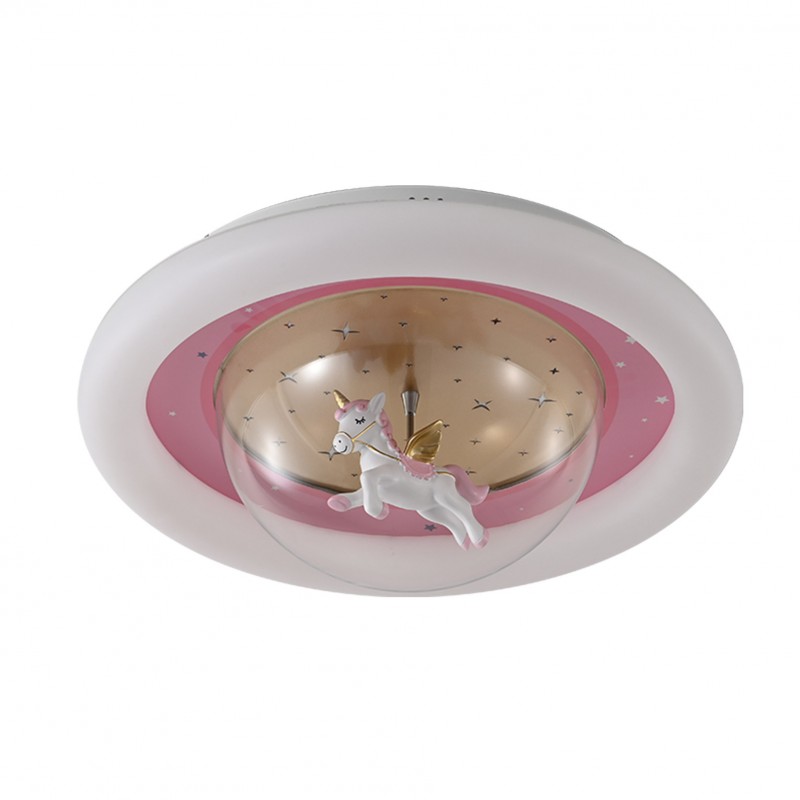 Unicorn Kids LED Ceiling Light Pink Dome